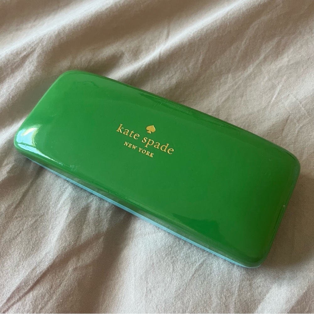 Kate Spade Empty Green and Turquoise Glasses Case